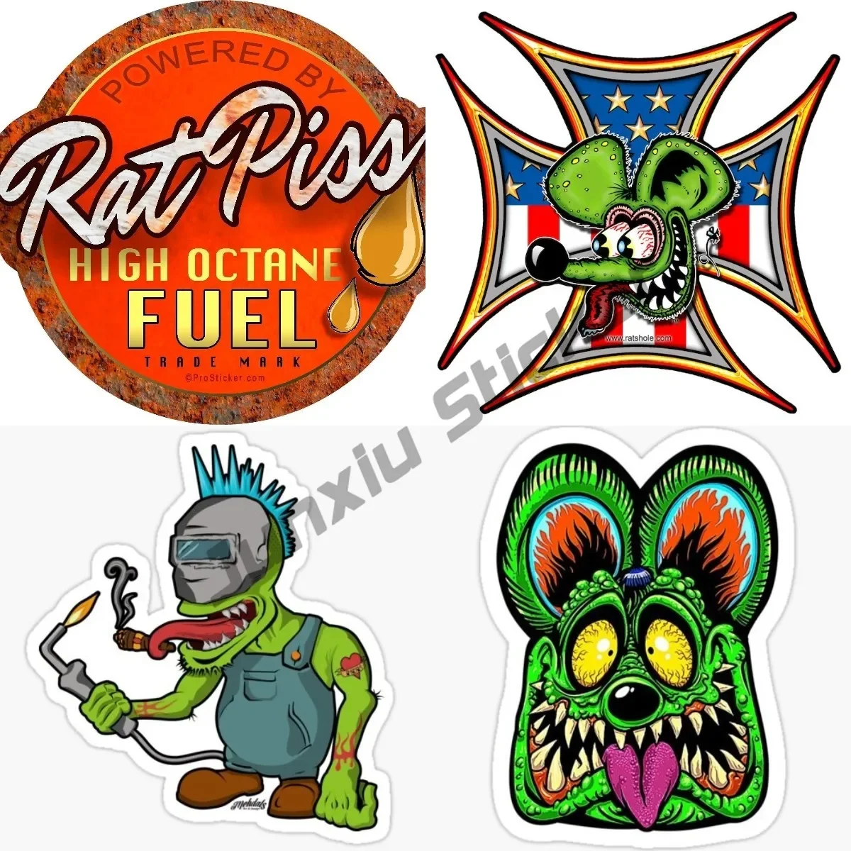 

Rat's Hole Sticker Rat Fink Full Color Protective Car Bumper Stickers Cars Van Truck