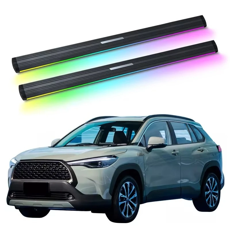

Electric Running Boards Retractable Aluminum Alloy Neon LED Lights For Corolla Cross 2022-2025 Side Steps with Carry Bag