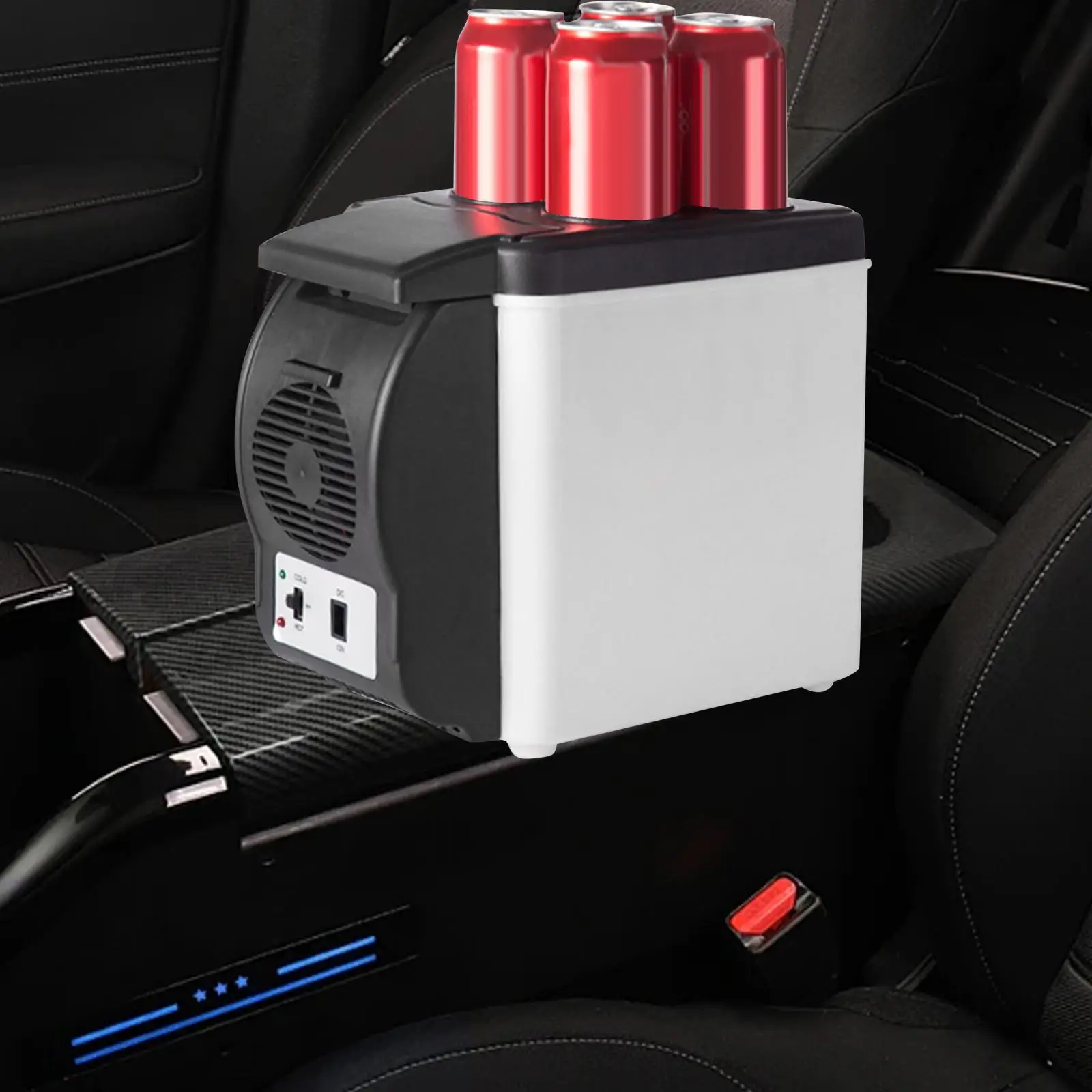 6L 12V Car Fridge Cooler Warmer Lightweight Multipurpose Low Noise for Beverage Snacks Compact for Car Vehicle Mini Refrigerator