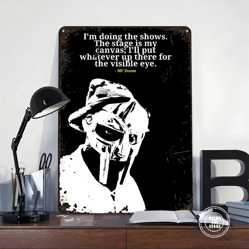MF Doom Quote Metal Poster Custom Wall Art Retro Vintage Tinplate Signs for Man Cave Bar Accessories Bedroom Decoration Room