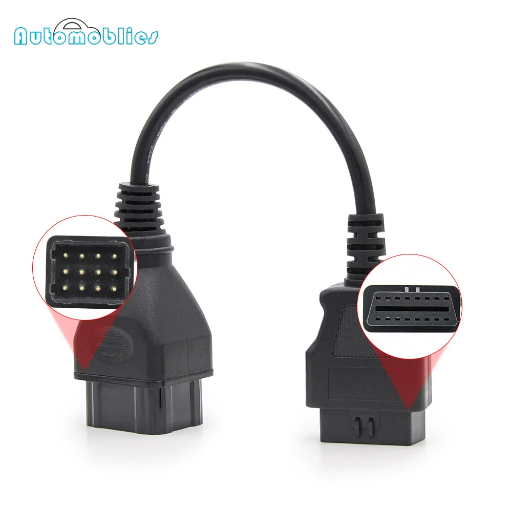 

For Renault 12pin to OBD2 16pin Old Truck Adapter 12 Pin OBDII Connector Adapter Diagnostic Extension Cable