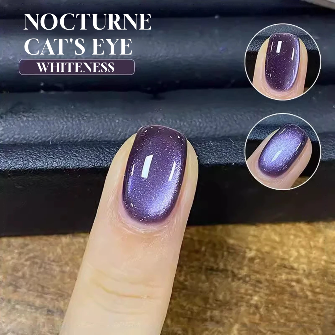 

12ML 1-12PCS Nocturne Purple Magnet Cat Eye Gel Nail Polish Summer And Autumn Whitening Strobe Cat Eye Nail Supplies Nail Art