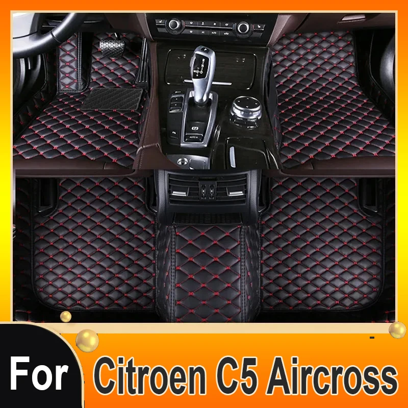 Car Floor Mats For Citroen C5 Aircross 2018~2022 Leather Mat Durable Pad Auto Rugs Carpets Interior Parts Car Accessories 2019