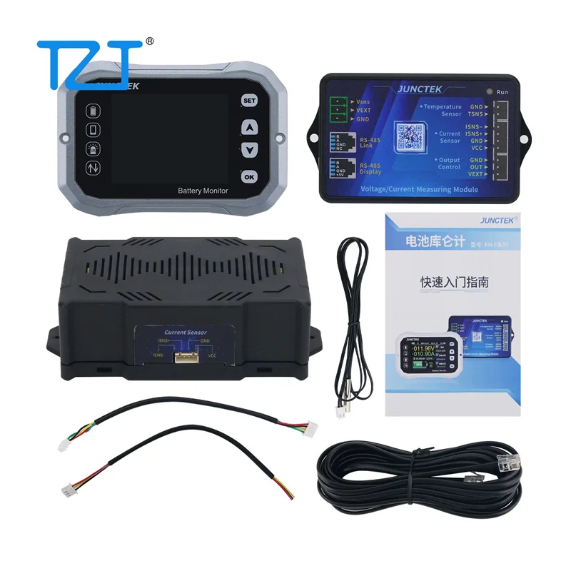 

TZT KH110F/KH140F/KH160F Grey Coulombmeter Voltmeter and Amperemeter Battery Monitor 2.4inch LCD Screen with Built-in Buzzer