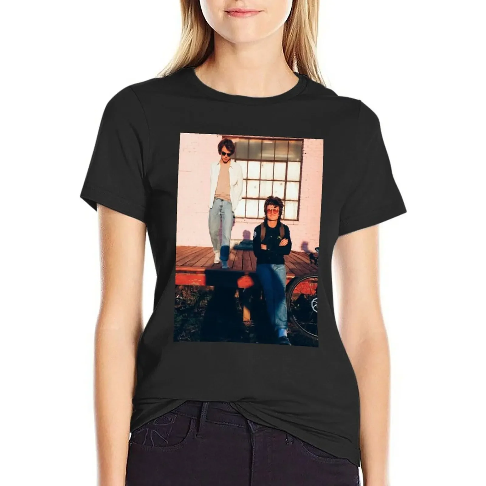 

joe keery x charlie heaton T-Shirt lady clothes korean fashion Short sleeve tee luxury designer clothing Women