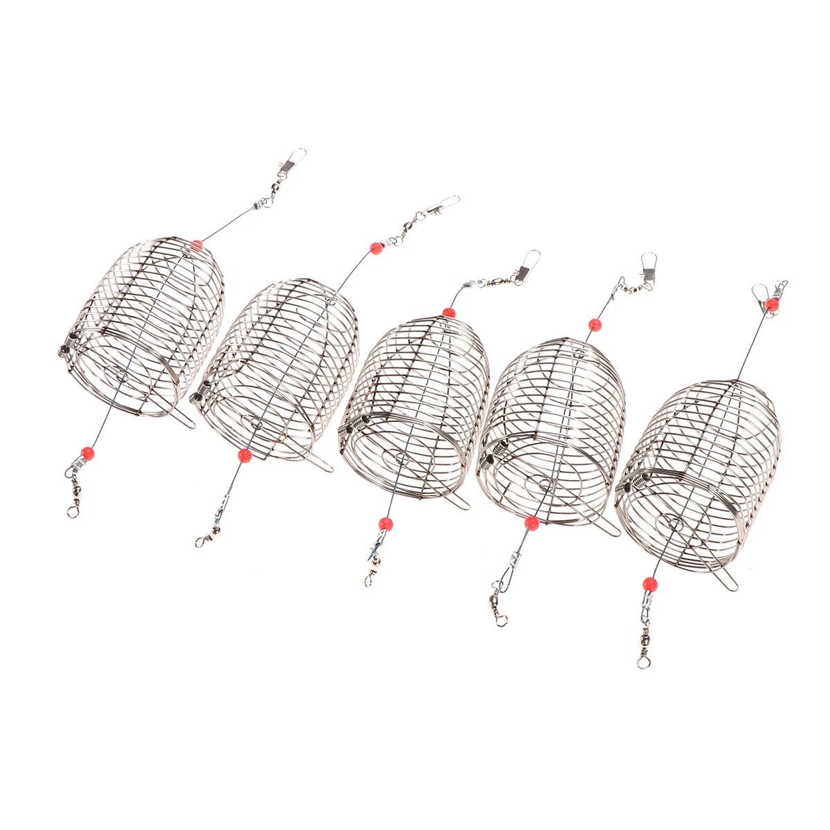 

6pcs Fish Bait Cage Stainless Steel Fishing Trap Basket Lure Holder Catch Smelt Eels Crab Lobster Minnows Shrimp Crawfish