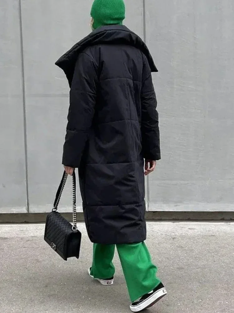 

Женская хлопковая стеганая куртка, новинка зимы, женские свободные парки, элегантные модные пальто, теплые куртки-пуховики большого размера с длинным поясом