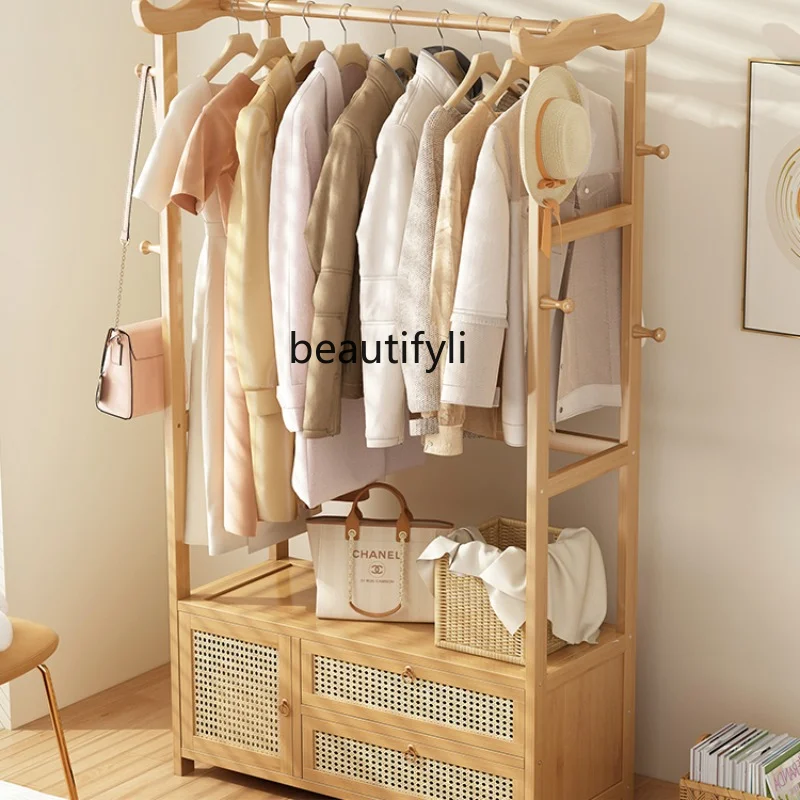 

Simple Coat Rack Bedroom Hanger Non-Solid Wood Simplicity Modern Multifunctional Wardrobe Home Storage