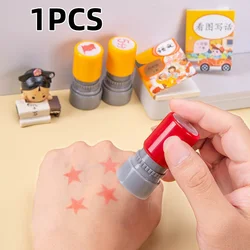 School Teachers Family Use Red Five-pointed Star Stamp Encourage Children Teaching Award Stamp Automatic Ink