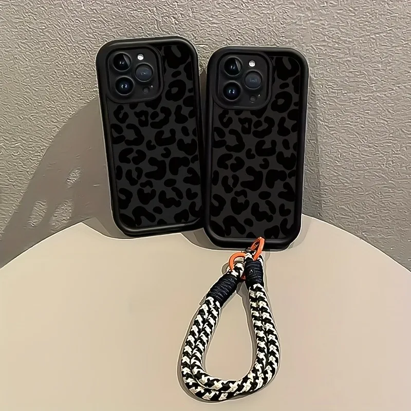 Luxury Leopard Print Hang Strap Phone Case for iPhone