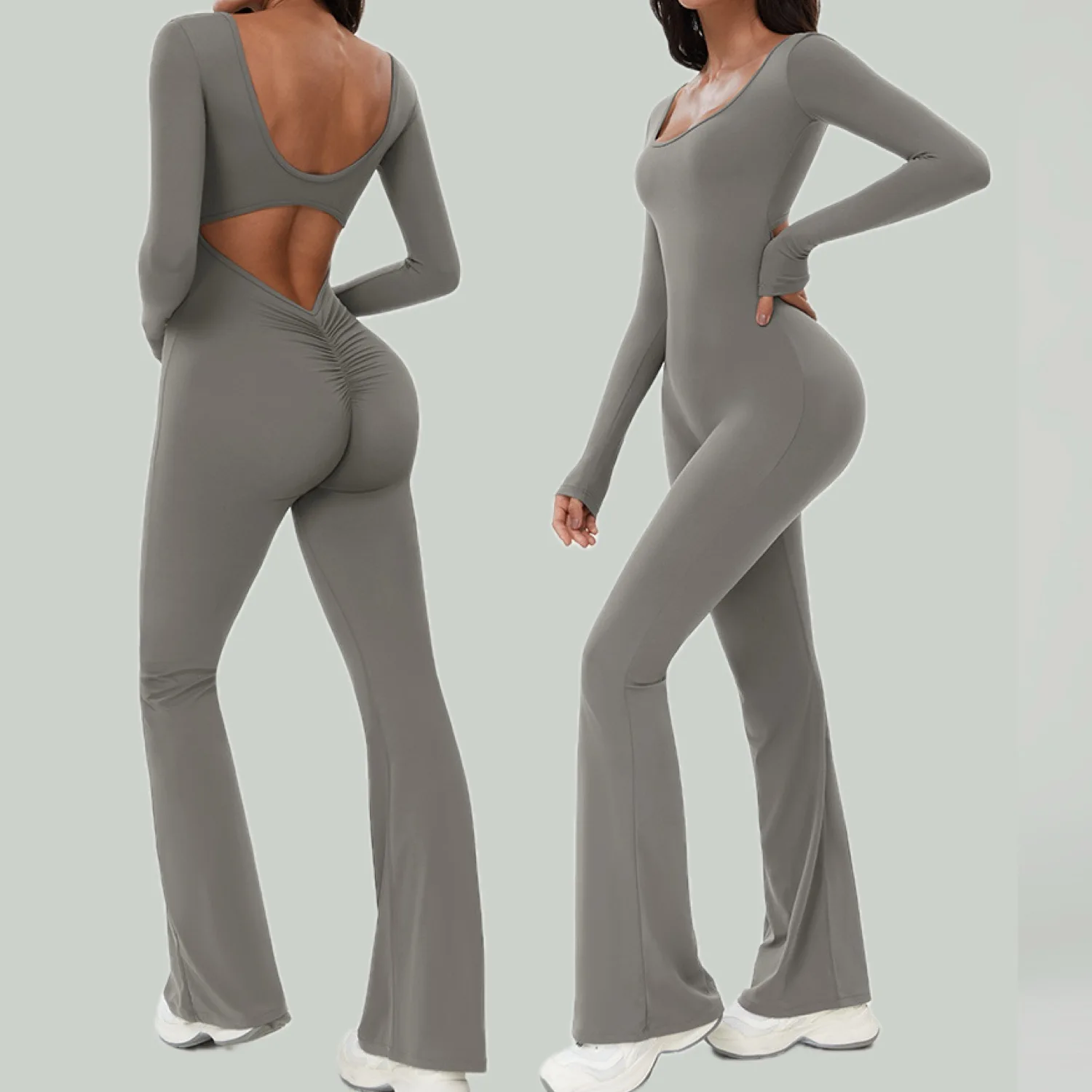 

Long Sleeve Shirt Jumpsuits Women Sportwear Yoga Set Outfit Fitness Workout Legging Women One-piece Push Up Gym Sports Bodysuit