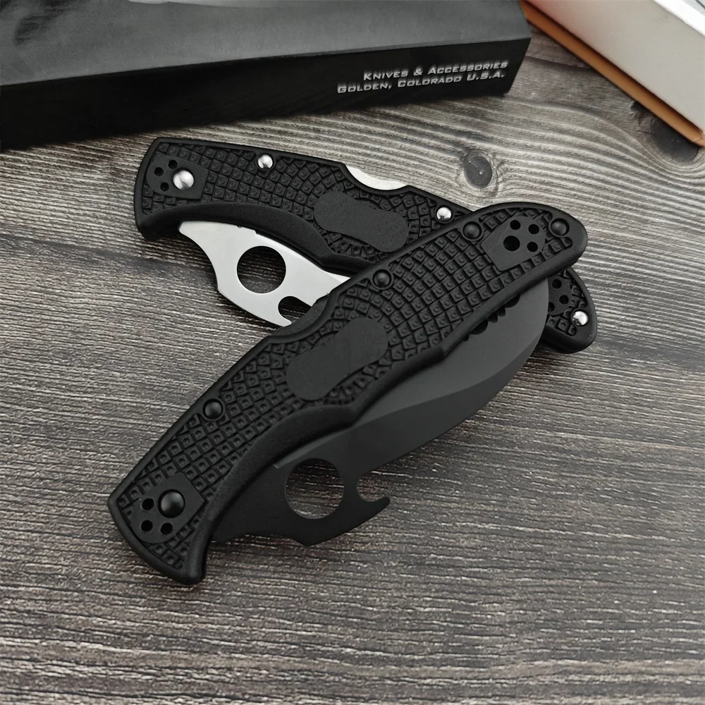 C12S Folding Pocket Knife High Quality D2 Blade Nylon Fiber Handle Outdoor EDC Survival Hunting Cutting Camping Hiking Tool