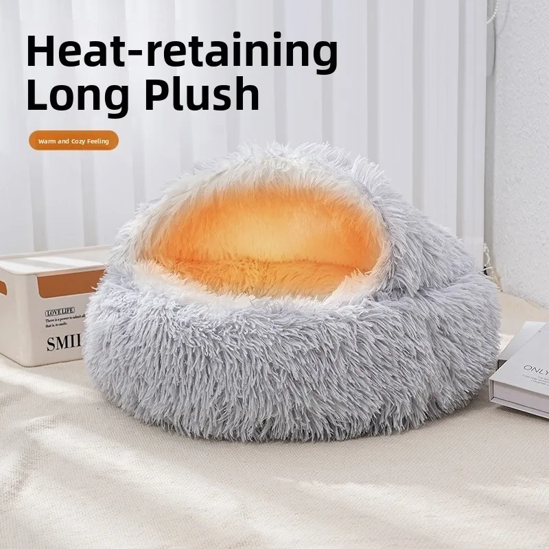

Thiened Comfortable Winter Nest ell aped f-Closed Dog House Four Seasons Universal Warm Pet Bedding
