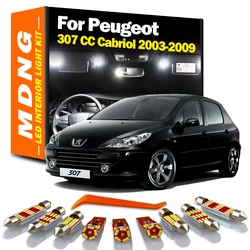 MDNG 14Pcs Canbus LED Bulbs Interior Map Trunk Sun Visor Light Kit For Peugeot 307 CC Cabriol 2003 2004 2005 2006 2007 2008 2009