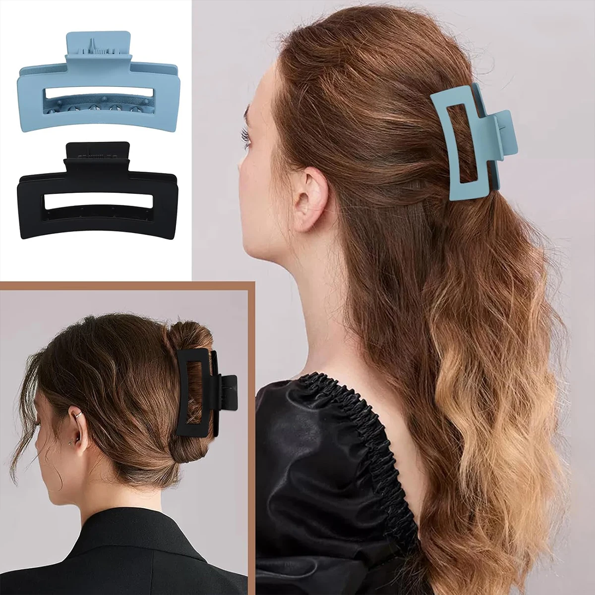 1 Stück geometrische quadratische Haarklammern für Frauen, für dickes, langes und lockiges Haar, rutschfestes Design, weibliches Haar-Accessoire – Detail 5