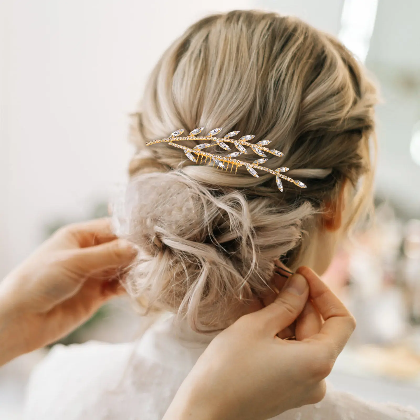 

Гребень для волос с кристаллами для невесты - Элегантное свадебное украшение для волос с блестящими стразами - Свадебные аксессуары для женских причесок - Для невесты