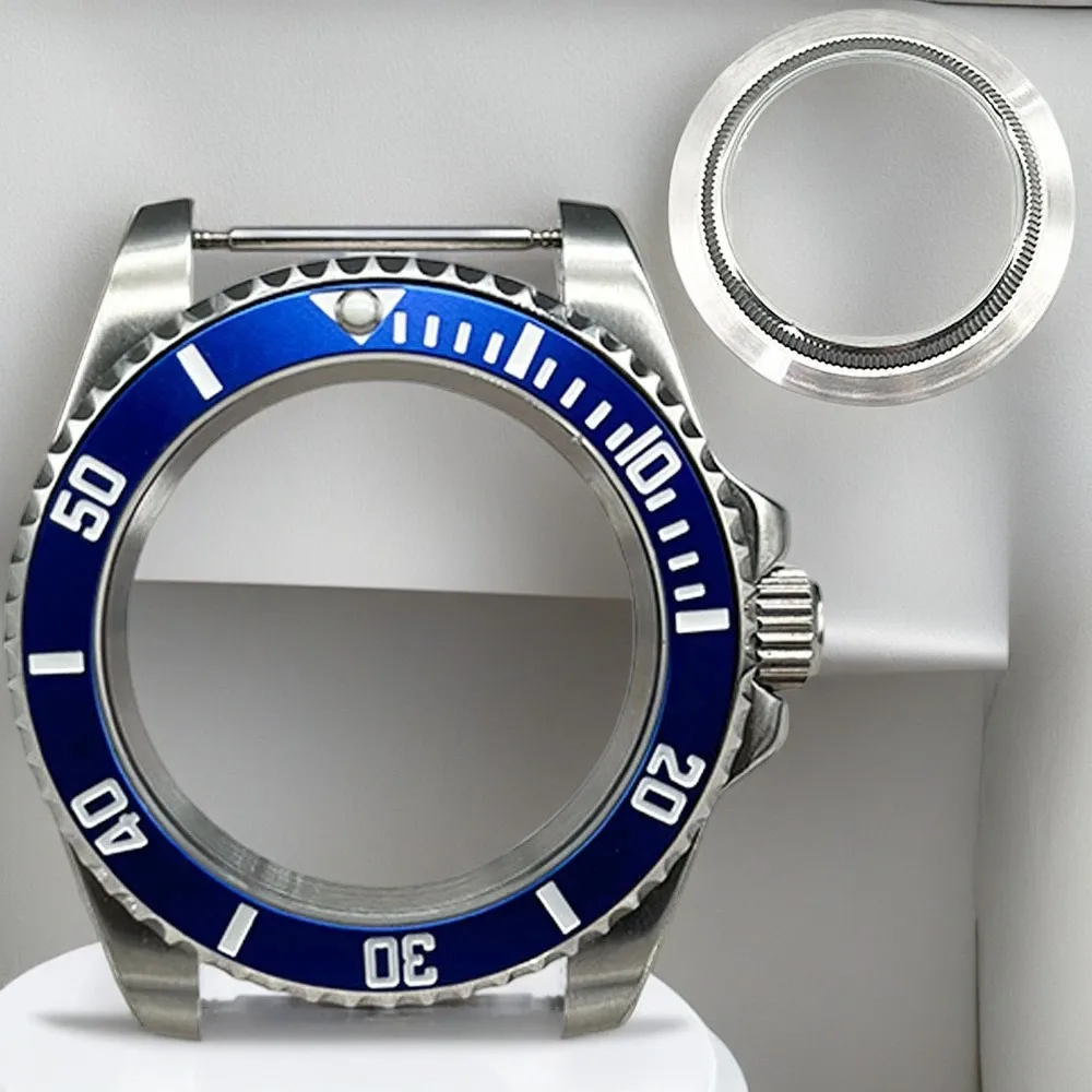 Miyota 8215 8205 ETA2836 NH35 36 Mingzhu DG2813 5833 40 mm schwarze PVD-Gehäusebodenseite, transparentes Saphirglas