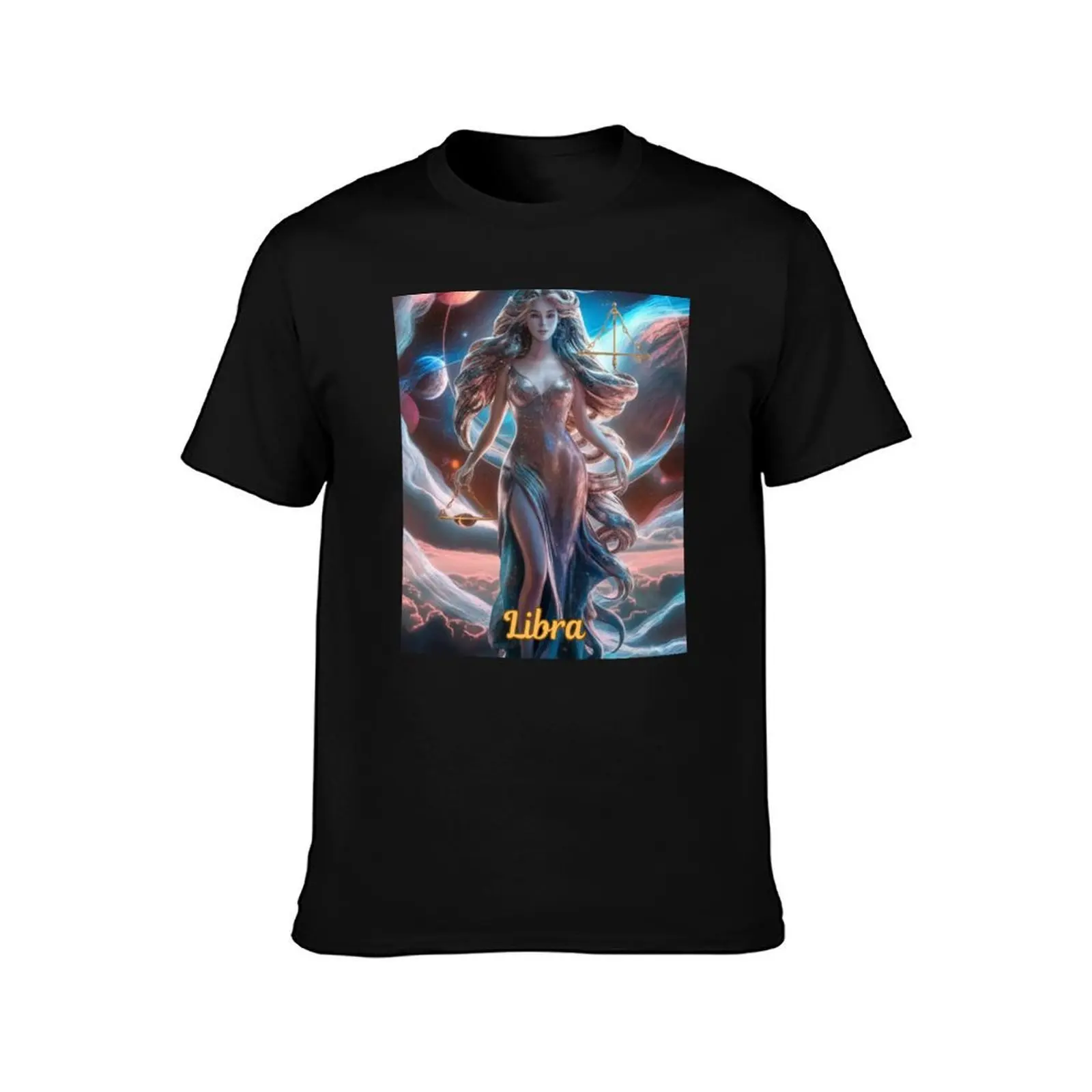 Libra Zodiac, celestial goddess T-Shirt man t shirt summer T-Shirt