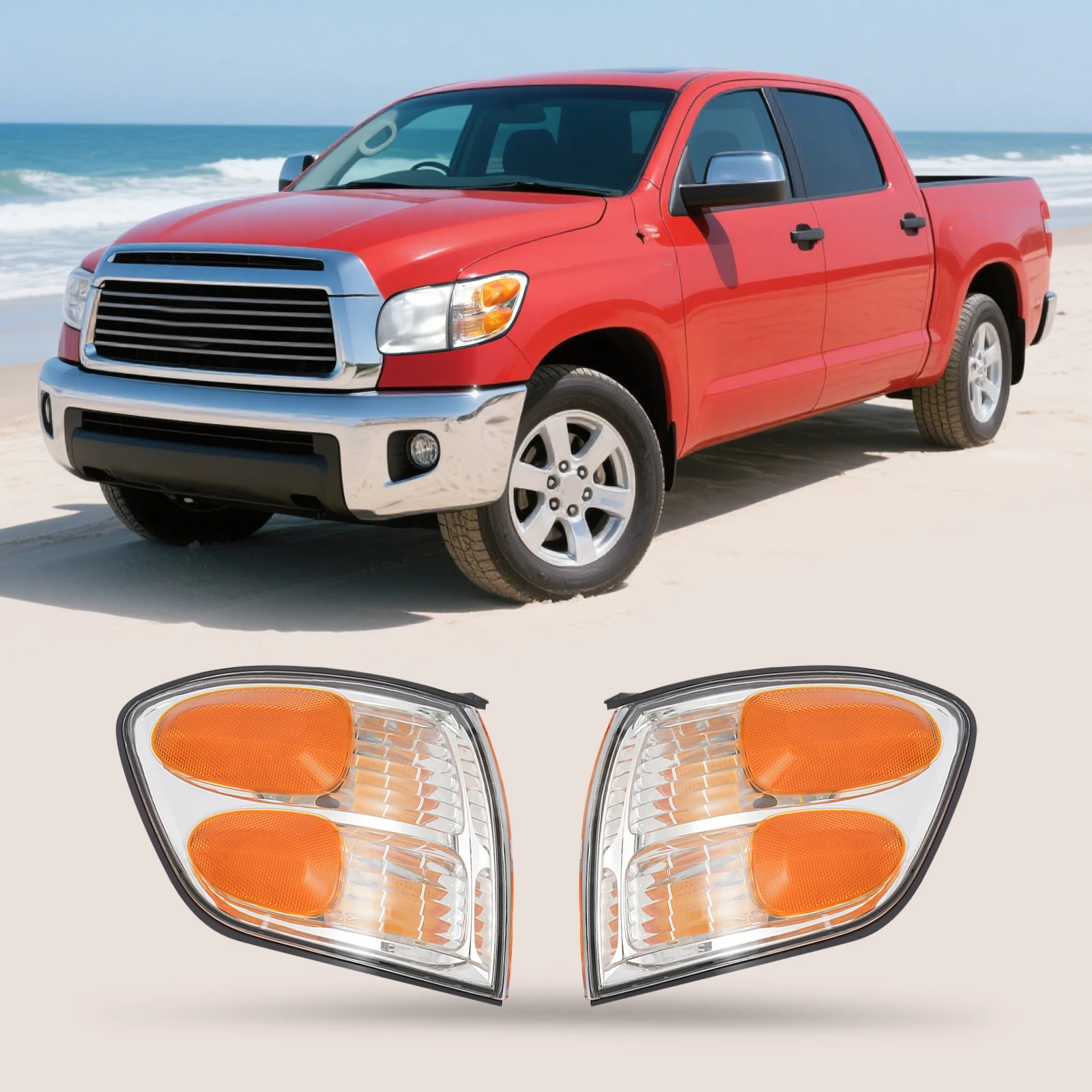 

Пара указателей поворота из материала PC/PP, высокая термостойкость и водонепроницаемость для Toyota Sequoia Tundra 2001-2004, улучшает вождение