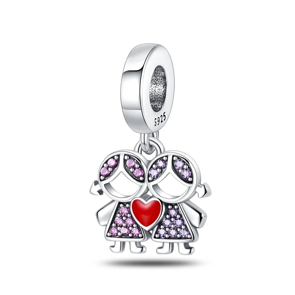 

Pendant Charm Bead 925 Sterling Silver Delicate White Zircon Beads Original Bracelet for Jewelry Making Valentine's Day gift