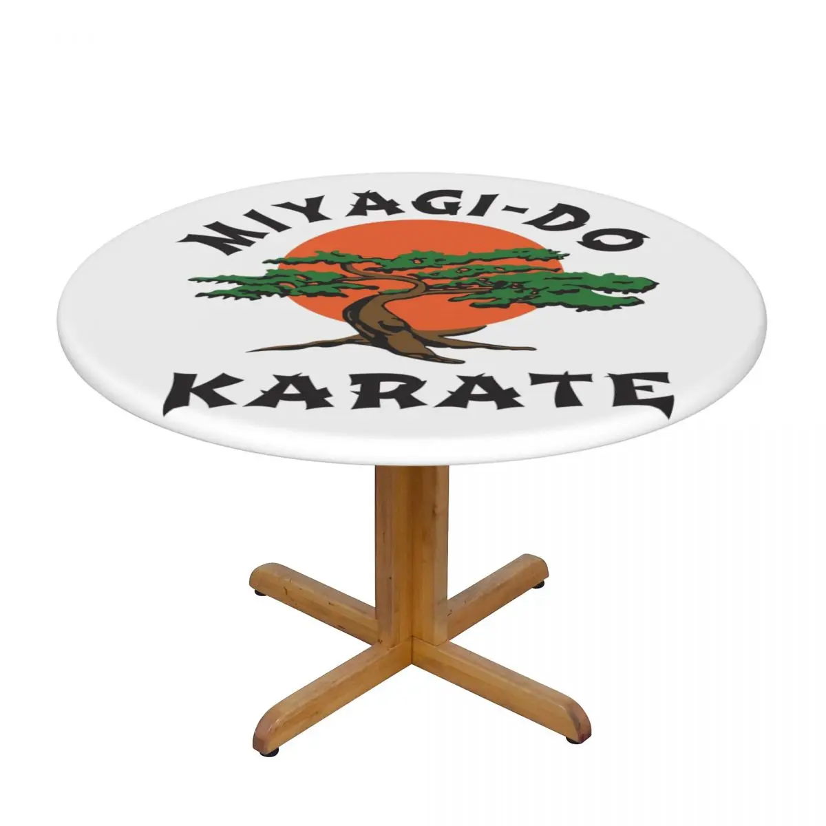 Miyagi Do Jo Karate Martial Waterproof Round Tablecloth Oilproof Table Cloth for Kitchen Events Dining Table Cover