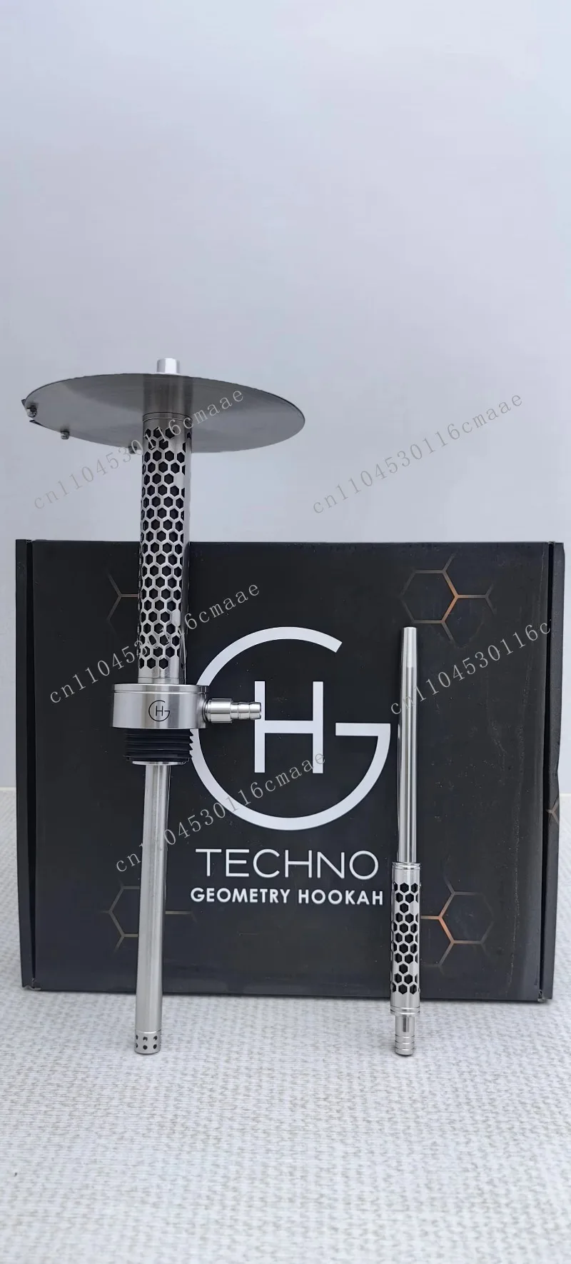 New Arrival Stainless Steel Geometry Hookah Gift Box Version Silicone Hose Steel Mouthpiece Geometry Shisha