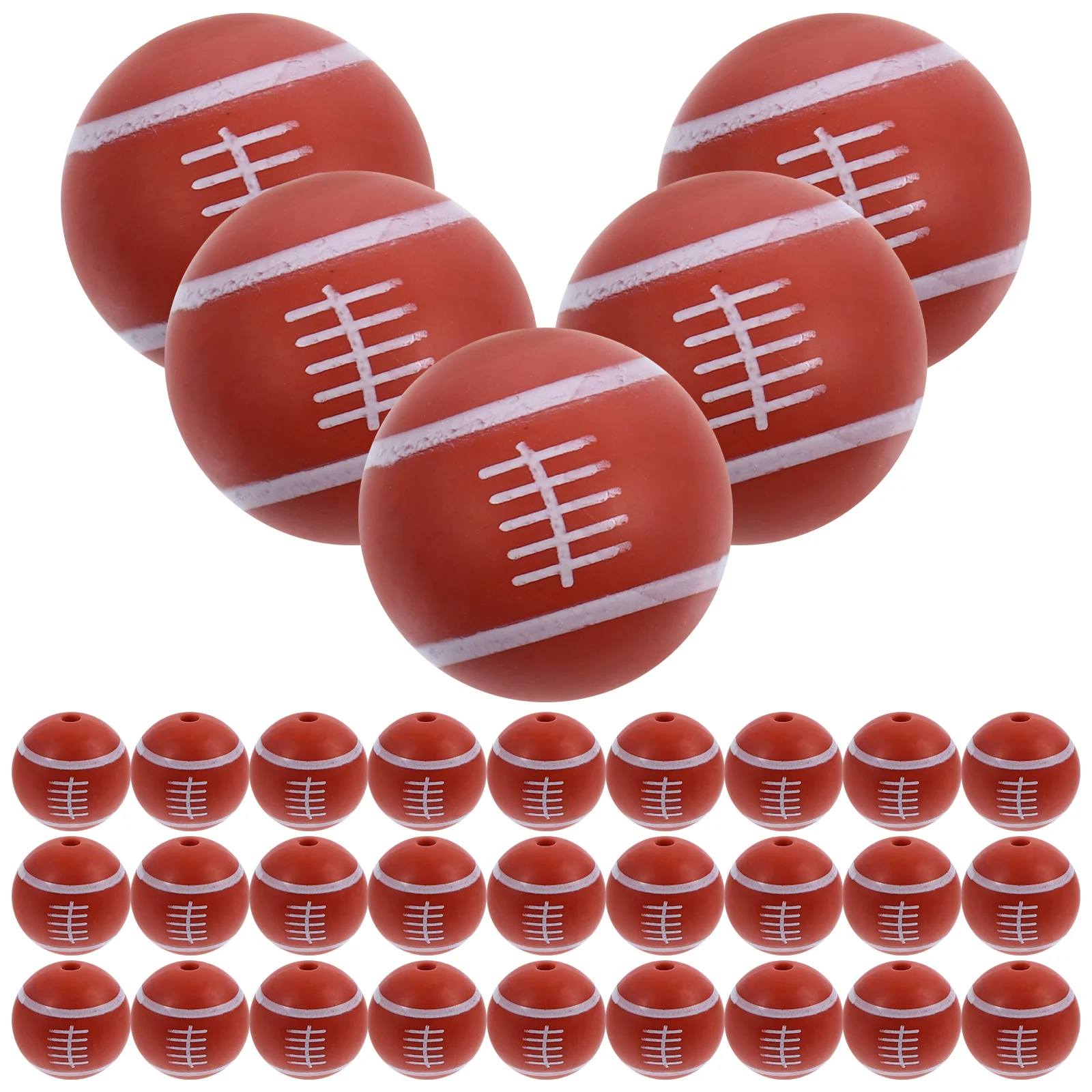 

50pcs for Jewelry Making Sports Theme Rugby Football Team Loose Silica Gel Durable DIY Accessories Bracelet Earrings Necklace