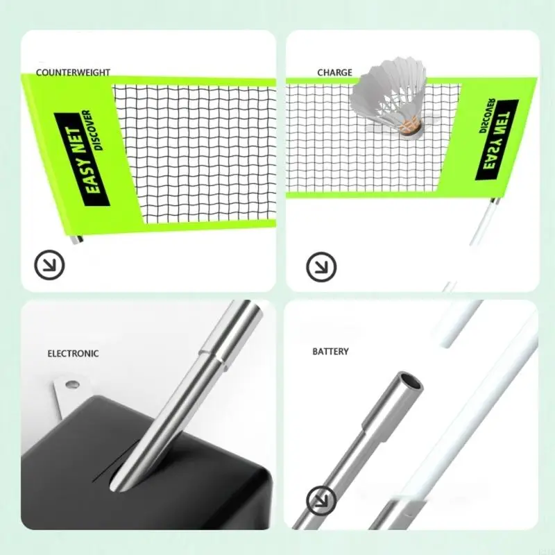   Durable Outdoor Badminton Net Foldable Frame Compact Carry Sports Accessory