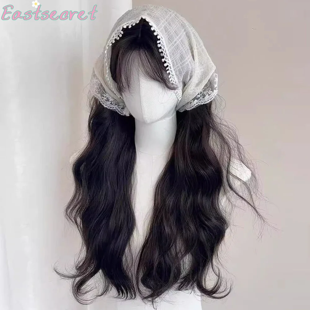 شرق برينسيس الباروكات للنساء براون طويل مجعد الشعر موجة كبيرة شعر مستعار تجعيد الشعر الطبيعي عقال لوليتا شعر مستعار مقاومة للحرارة شعر مستعار اصطناعي