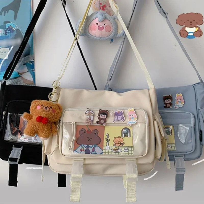 

Waterproof Canvas Messenger Bag Women Men Handbags School Student Shoulder Bag Fashion Large Capacity Crossbody Bag Satchels