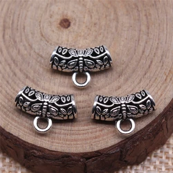 WYSIWYG 10pcs 14x9mm Antique Silver Color Carving Bail Beads For Jewelry Making DIY Jewelry Findings