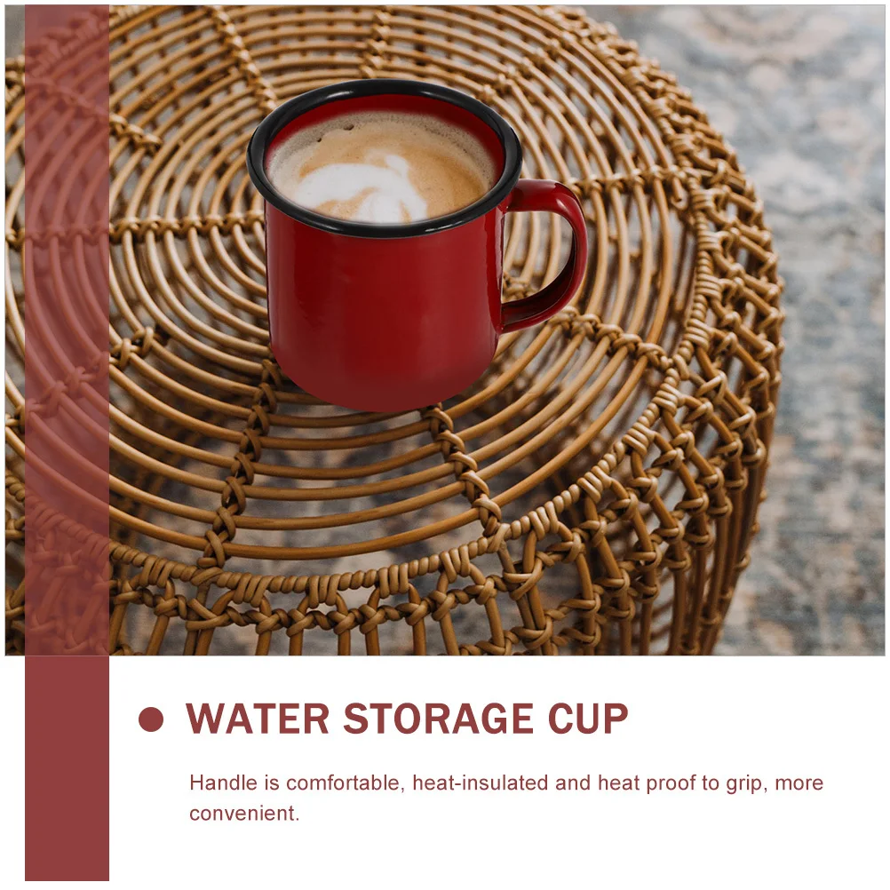 

2pcs Vintage Wine Mug Premium Iron Cup Round Rim Heat-Insulated Handle For Restaurant Tableware Water Storage Drinking