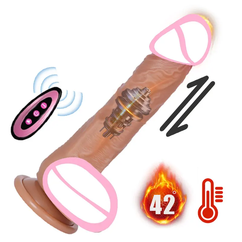 Adult Realistic Dildo Massager Vibration Heating Silicone Penis with Suction Cup G-Spot Stimulating Gay Thrust Sex Toy for Women