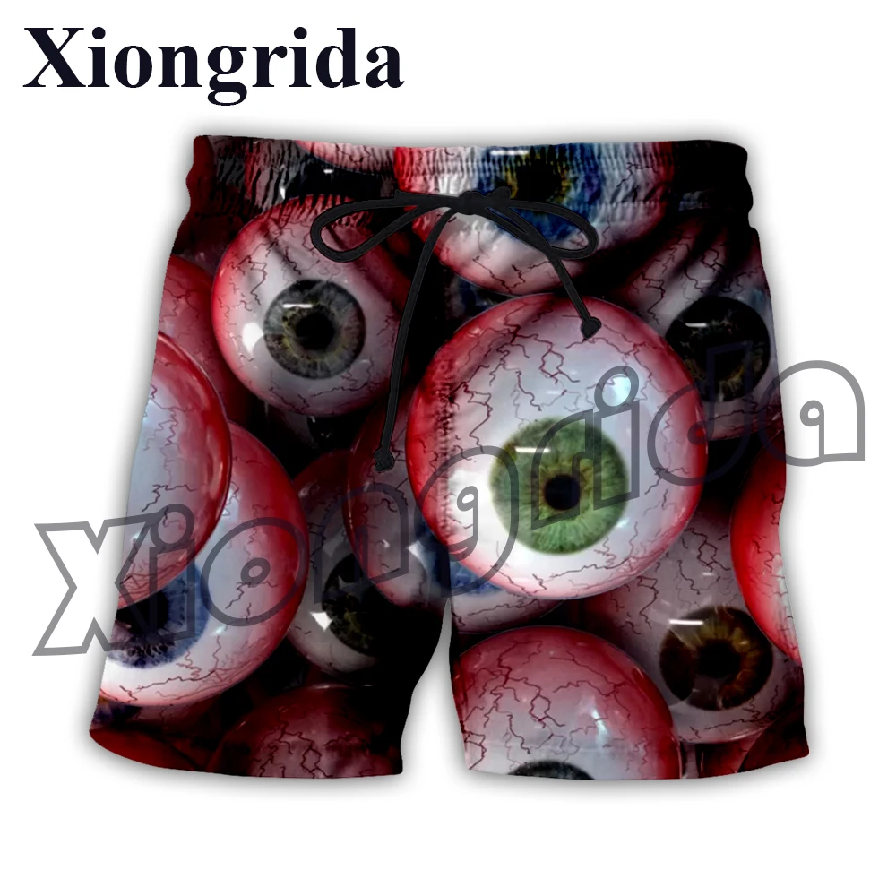 

Terrifying eyeball Print Board Shorts Fashion Mens Custom 3D Monster's Eyes Print Trunks Beach Shorts Pants Streetwear