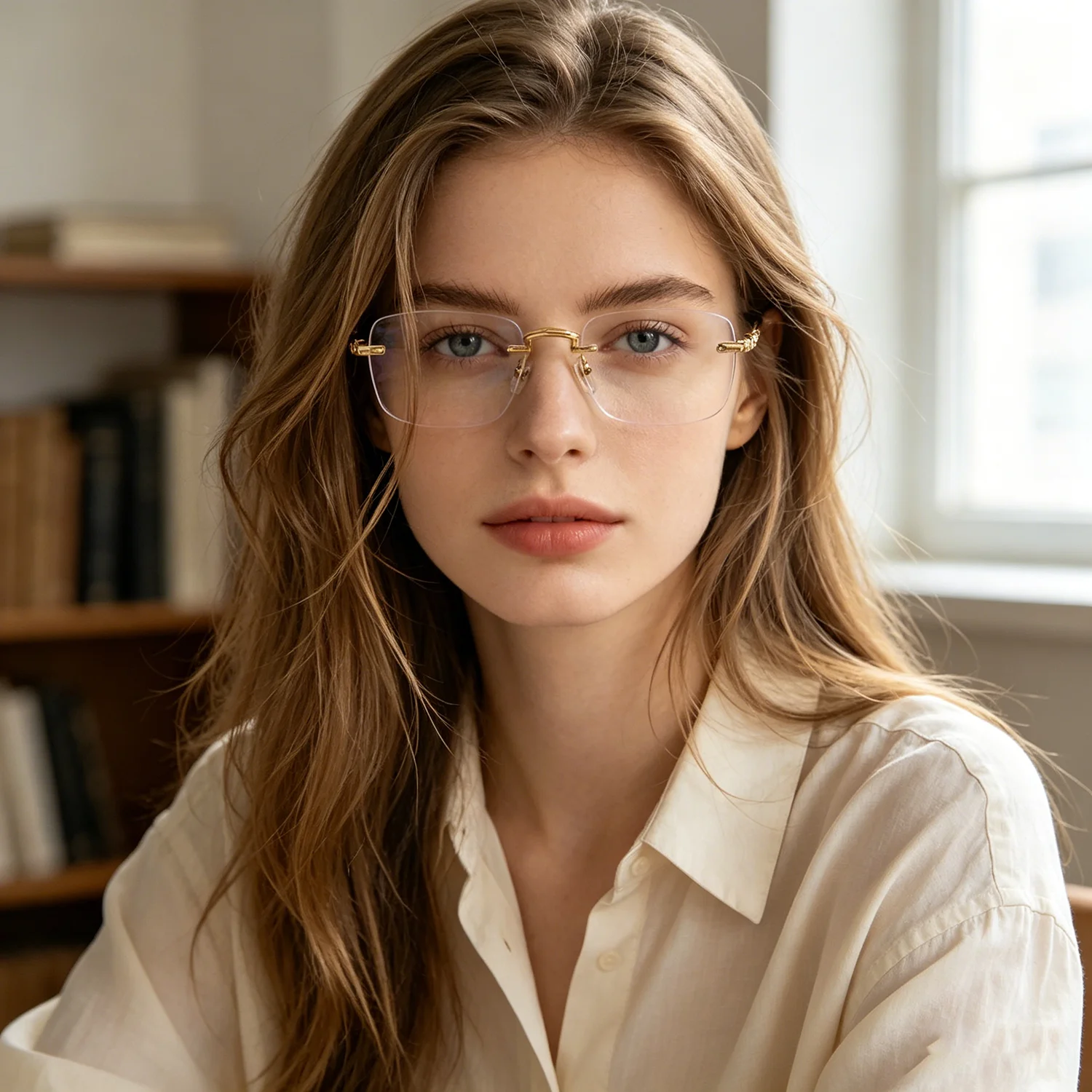 Women Women Fashion Gold Metal Rimless Glasses Photochromic Anti Blue Light Spectacles -100~-400 Myopia Diopters - Aliexpress Deal