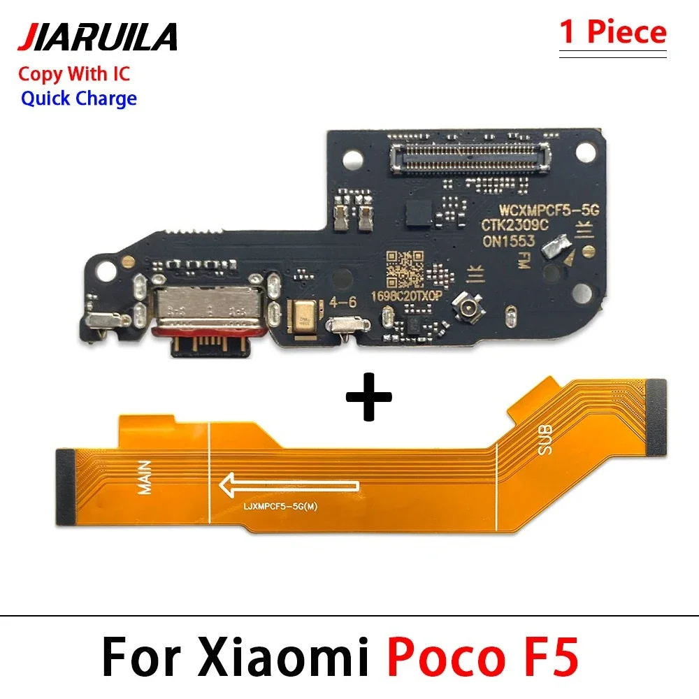 USB Charging Port Dock Charger Connector Main Board Flex Cable For Xiaomi Poco F1 F2 F3 F4 F5 X3 X4 X5 X6 M3 M4 M5s Pro 4G 5G