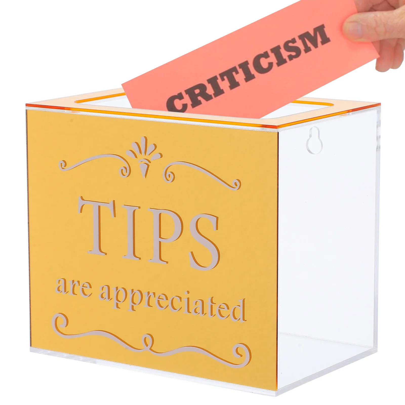 حاوية جمع التبرع الشفافة ذات طرف أكريليك مع قفل فتحة، سعة كبيرة للحانات والمطاعم والمقاهي والمراكز والشاحنات الغذائية