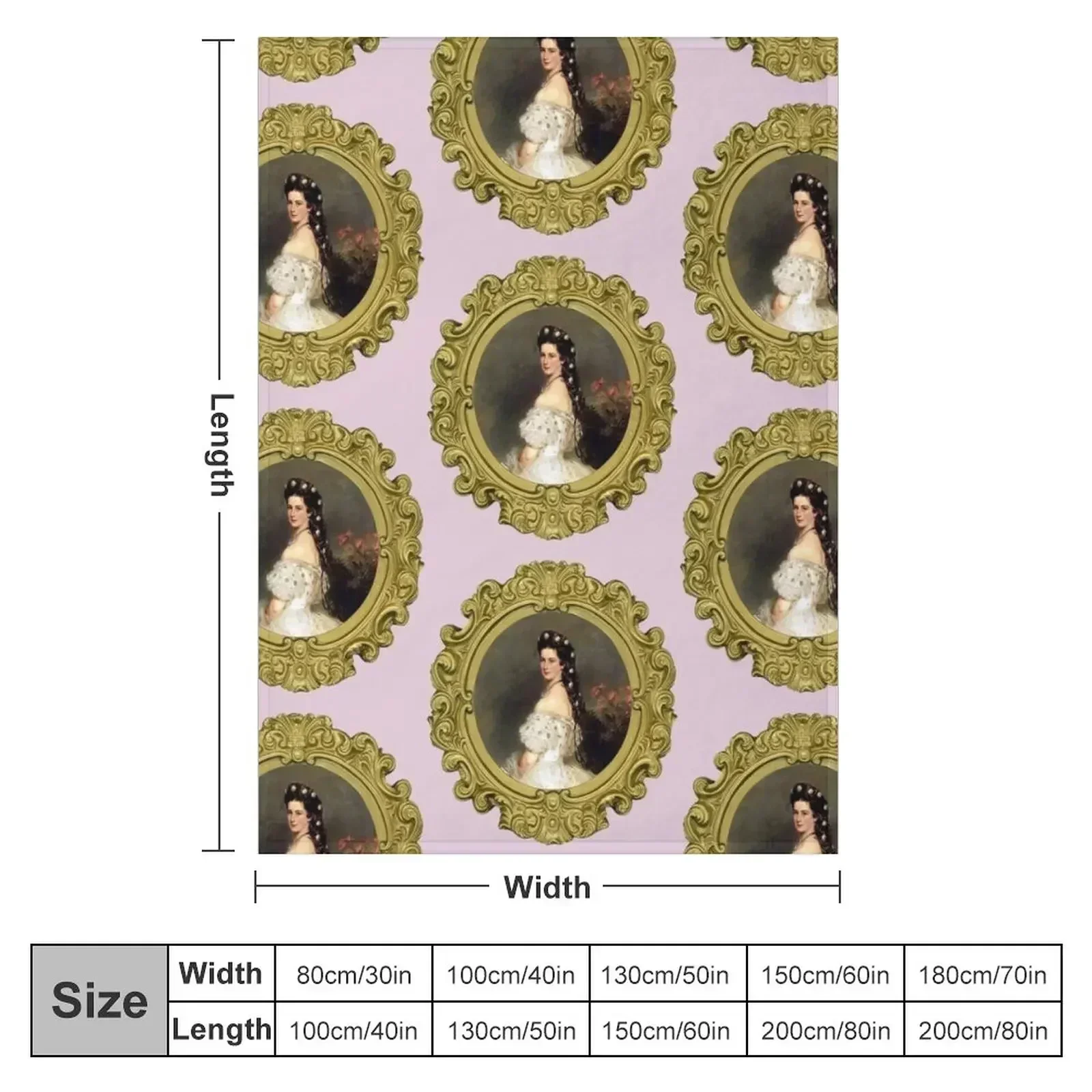 Portrait of Princess Sissi Throw Blanket Picnic Shaggy Loose Blankets