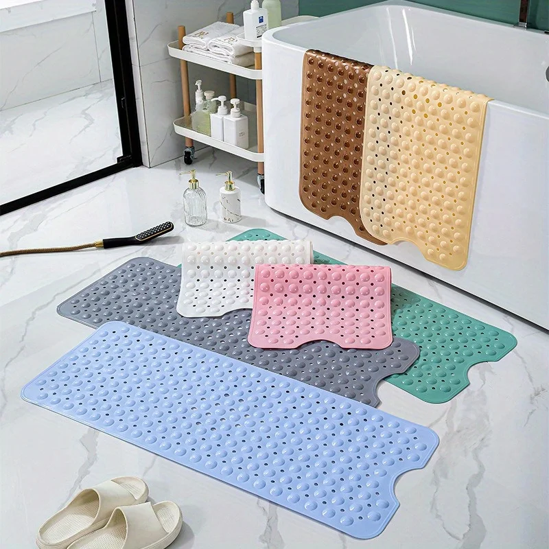 1pcs Odorless White PVC Tub Mat Massage Dots Strong Suction Waterproof Anti Slip Shower Floor Cushion