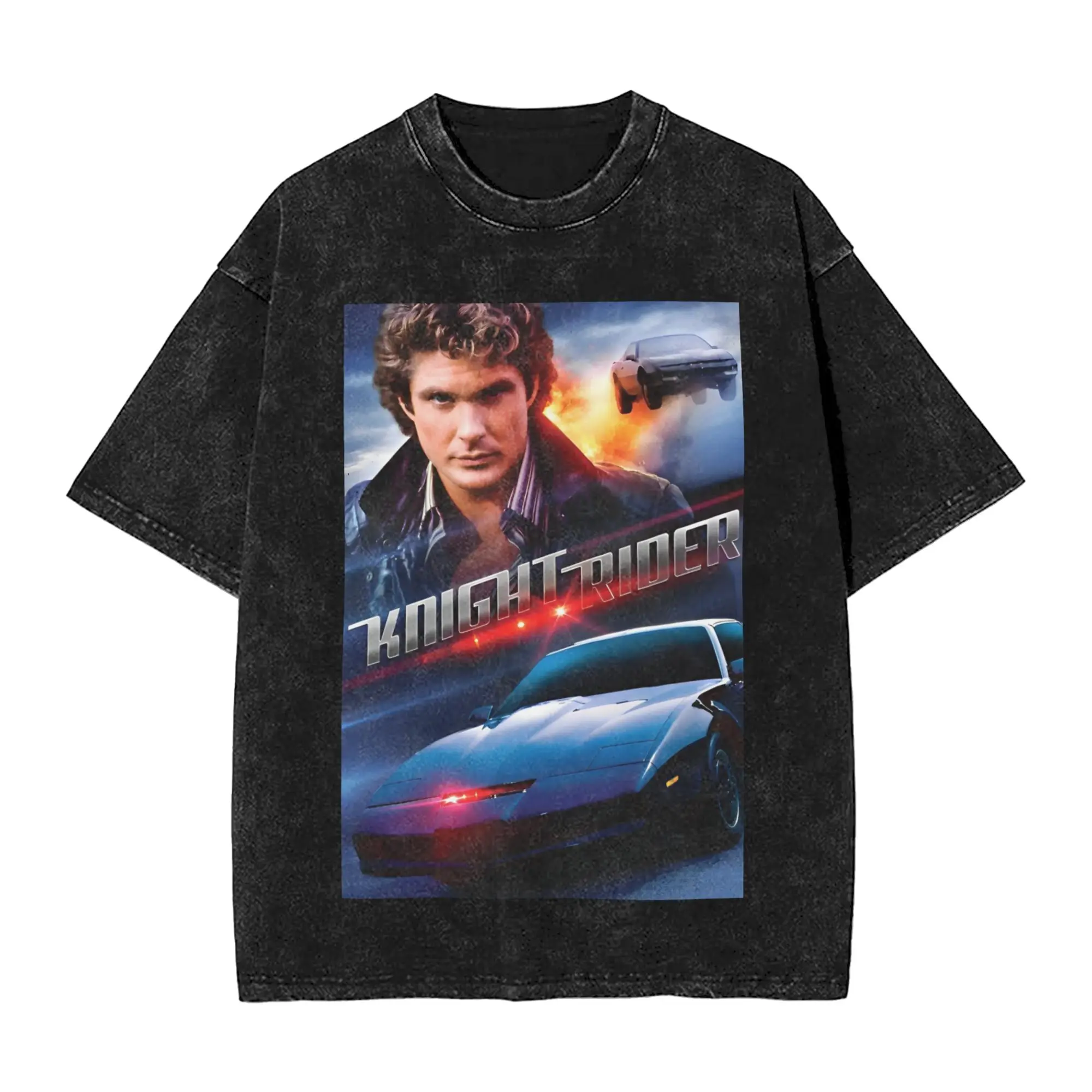 Camisetas Knight Rider, Camisetas de Hip Hop de Algodón Lavado, Estilo Harajuku, Acción, Crimen, Drama, Vintage, para Hombre y Mujer, Ropa Urbana, Camisetas Estampadas