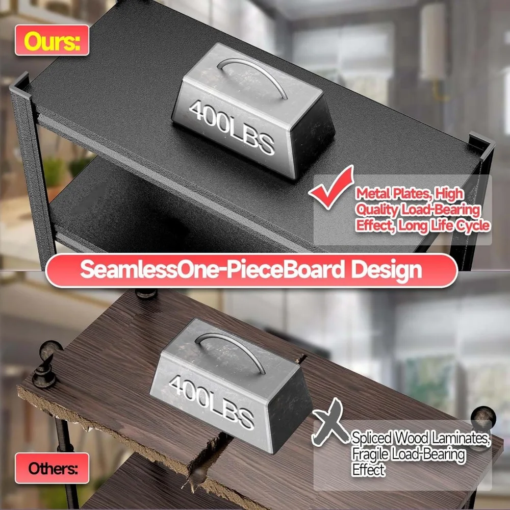 頑丈な5段メタルキッチンシェルフ、収納用、耐荷重2000ポンド、パントリーオーガナイザーラック、省スペースソリューション