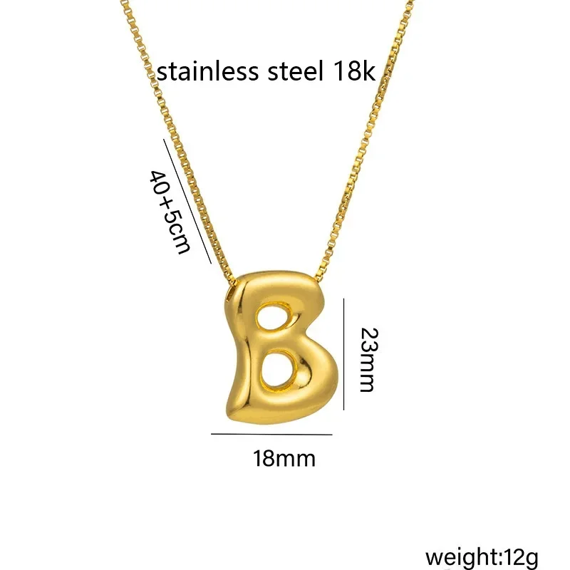 فقاعات سمينة جديدة لامعة لطيفة على شكل Q لعام 2025 مبيعًا عيار 18 قيراطًا مع 26 حرفًا إنجليزيًا