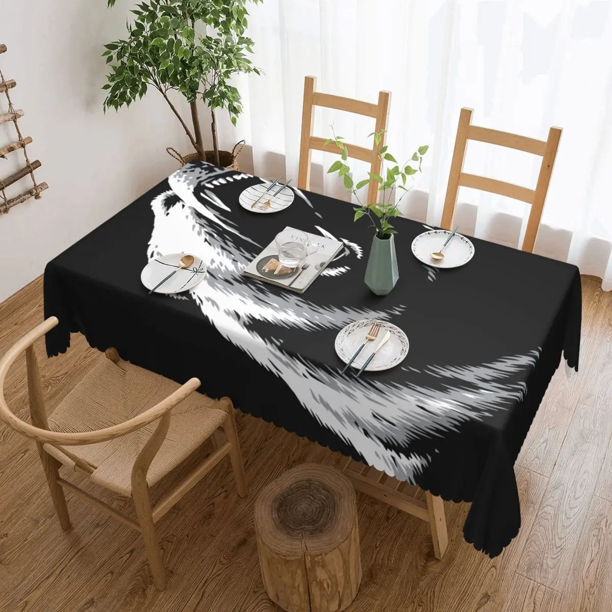 Rectangular Waterproof Bear Table Cover Animal Table Cloth Tablecloth for Dining