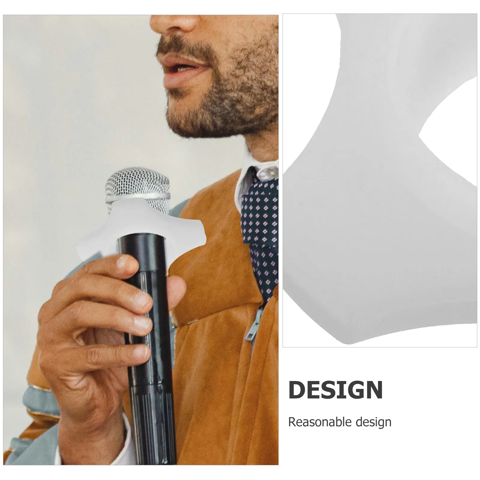 

2 Sets Luminous Anti-slip Ring Mic Sleeve White Protector Microphones Glow The Dark Silicone Bottom Rod Holder for