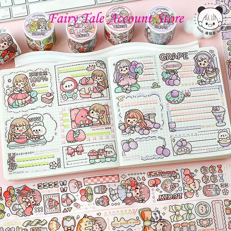 Telado Duo Sauce 3m Hand Ledger Tape Romantic Afternoon Tea Rabbit Dream Whole Roll Cute Hand Ledger Sticker