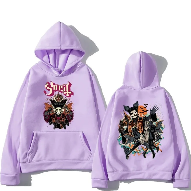 شبح الموسيقى الفرقة الخريف الشتاء المطبوعة الرجال هوديي العلامة التجارية هودي Y2K الملابس خمر موضة عادية للجنسين طويلة الأكمام البلوفرات #5