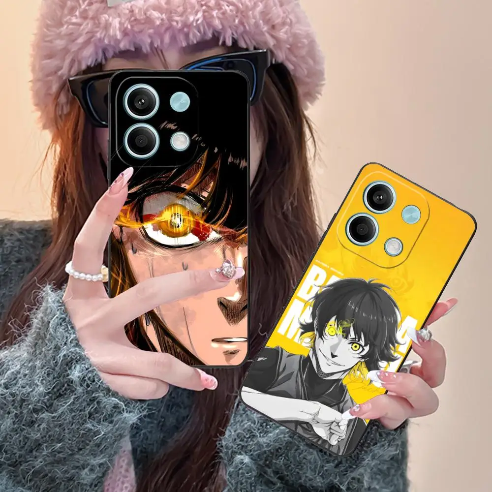 

Чехол для телефона Bachira Meguru с синим замком для Xiaomi Redmi Note 14 13 12 11 S Pro Plus 4G 5G с цветной печатью, чехол для смартфона