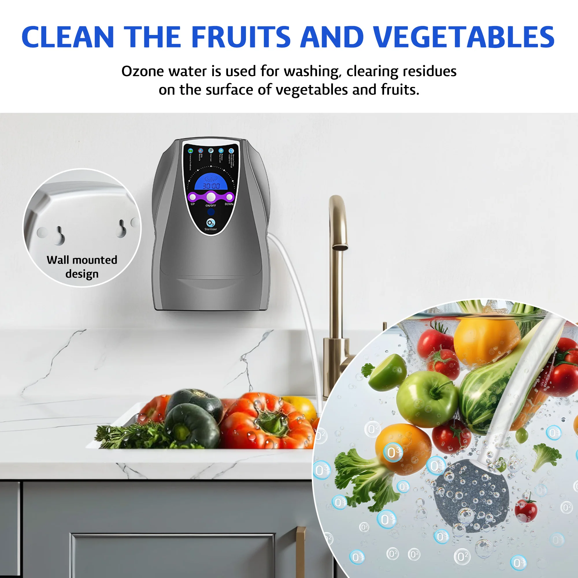 Wall-mounted and Desktop Multifunctional Ozone Generator for Water and Air