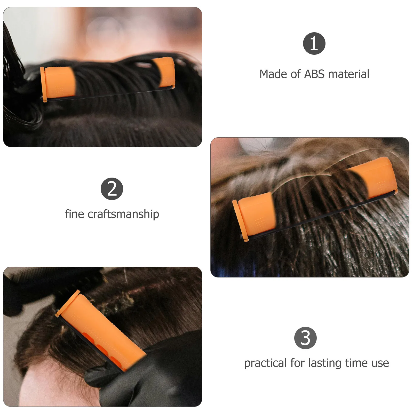 

30 Pcs Roller for Hair Perm Tools Curler DIY Wavy Curlers Orange American Style Curling