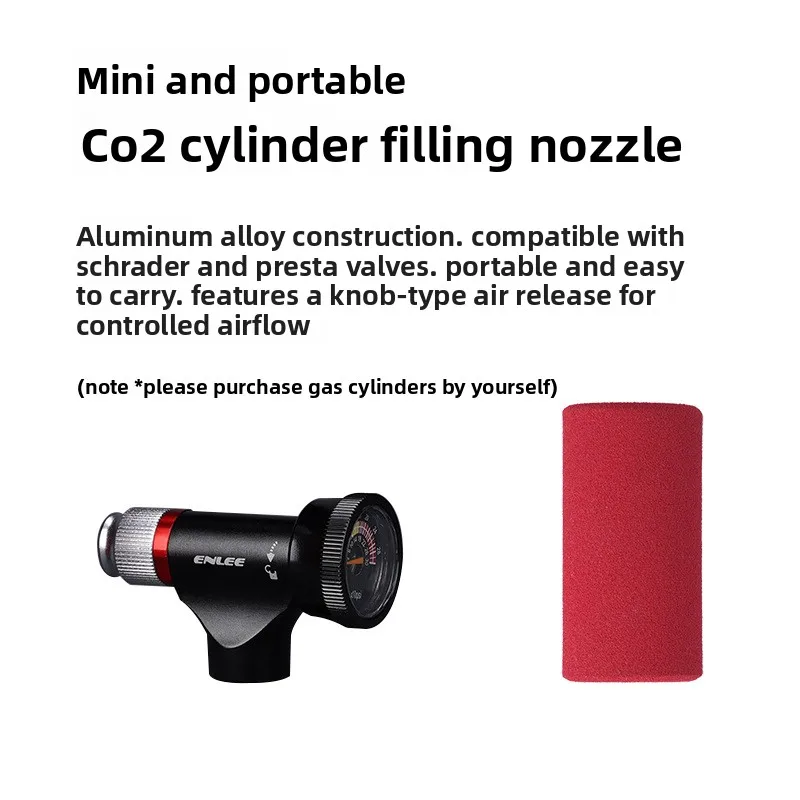 

ENLEE Bicycle Inflatable Nozzle Road Mountain Bike CO2 Gas Cylinder Pump Carbon Dioxide Meifa Nozzle Universal